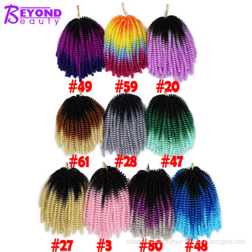 Spring Twist Curly 8 inch Crochet Braids Synthetic Kinky Curly crochet Hair Extensions Ombre Jumbo Braiding Hair Crochet Braids